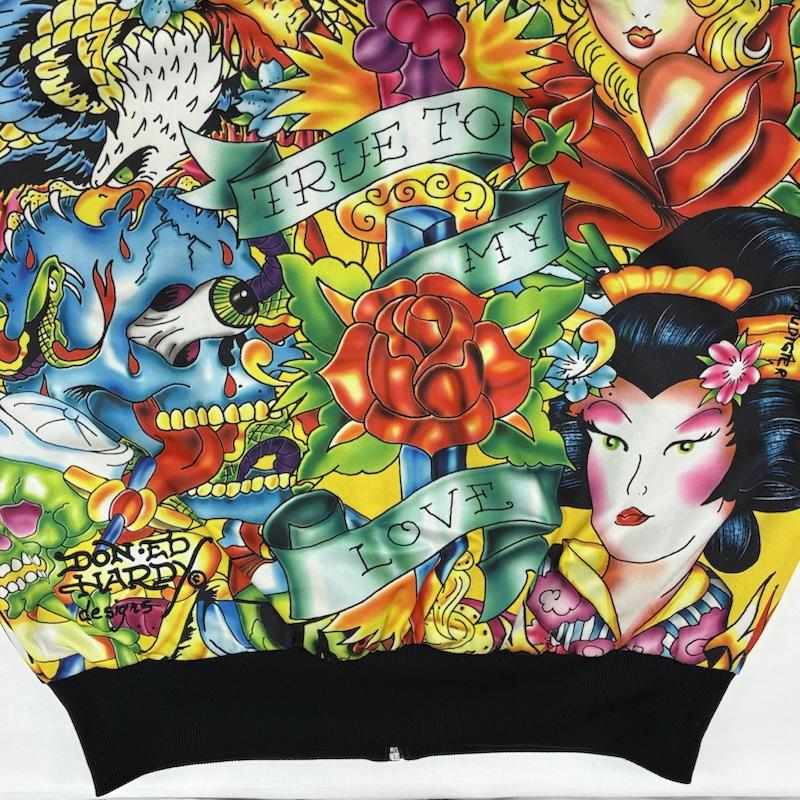 エドハーディー Ed Hardy ジャケット、上着 ジャンパー、ブルゾン CHRISTIAN AUDIGIER 総柄 タトゥー グラフィック サイドライン トラックジャケット - メンズ USED 古着 中古 50168810