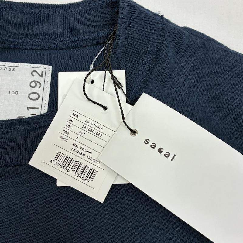 サカイ Sacai Tシャツ 半袖 26ss Carhartt カーハート コラボ 26-01092S コットン ジャージー クルーネック Tシャツ 4 メンズ USED 古着 中古 50168811