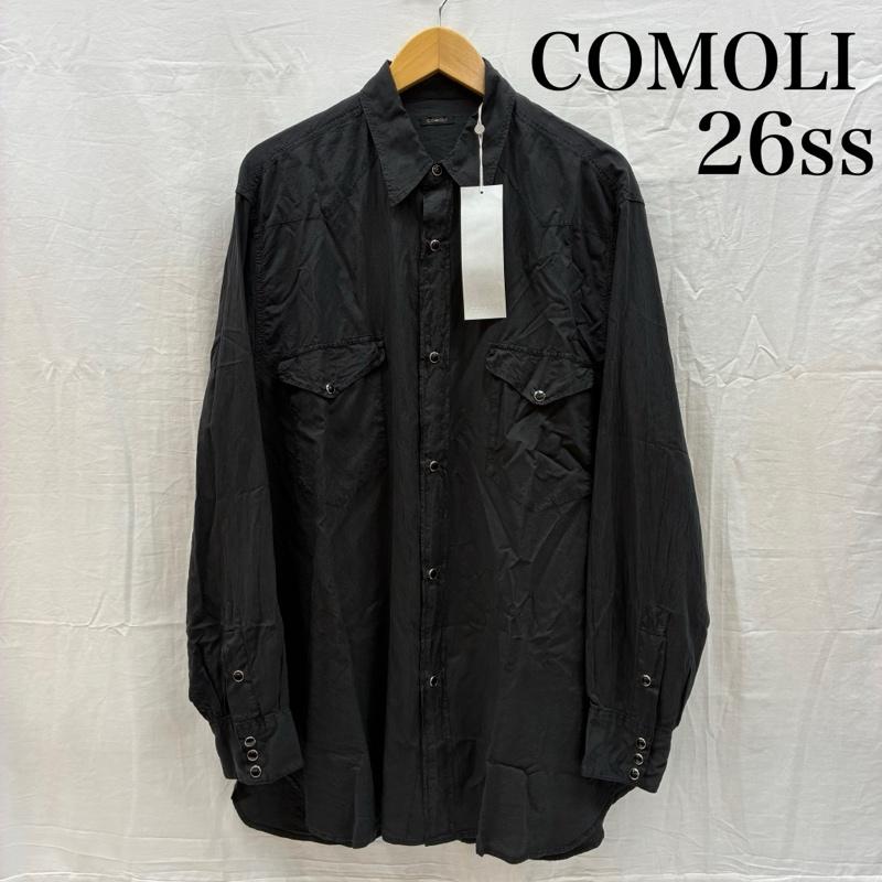 コモリ COMOLI シャツ、ブラウス 長袖 26ss シルク 製品染 ウエスタン シャツ D01-02006 3 メンズ USED 古着 中古 50168812