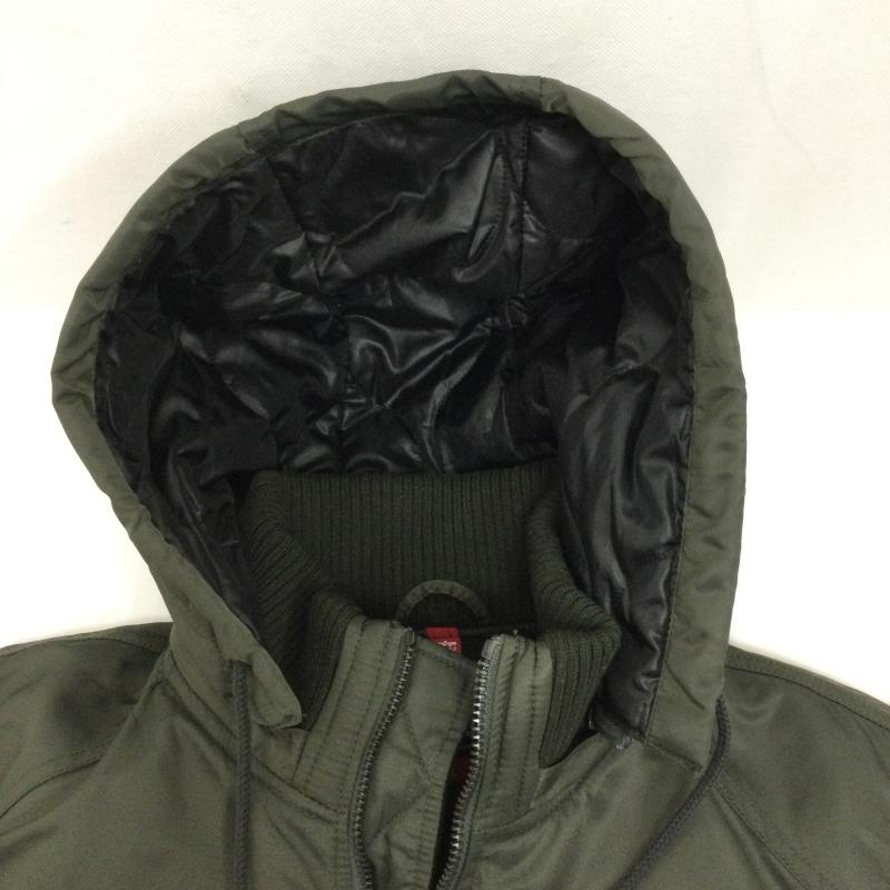 アルファ インダストリー Alpha Industries ジャケット、上着 フライトジャケット ALPHA アルファ フーデッドリブジャケット TA1330-076 ミリタリー L 無地 カーキ / カーキ / khaki メンズ USED 古着 中古 50168813