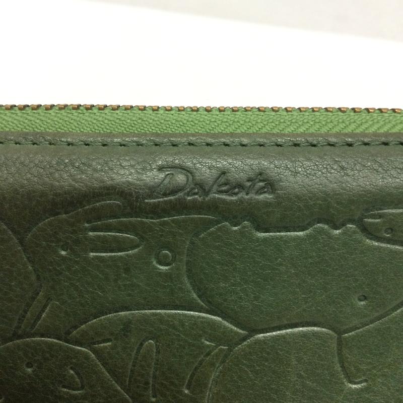 ダコタ Dakota 財布 長財布 ダコタ 長財布 動物パズル柄 アニマル柄 ラウンドファスナー ロングウォレット - 総柄 緑 / グリーン / green レディース USED 古着 中古 50168814
