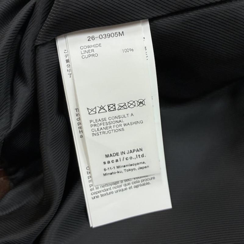 サカイ Sacai ジャケット、上着 レザージャケット 26ss Leather Blouson 26-03905M カウハイド レザー ジャケット ブルゾン 3 メンズ USED 古着 中古 50168816