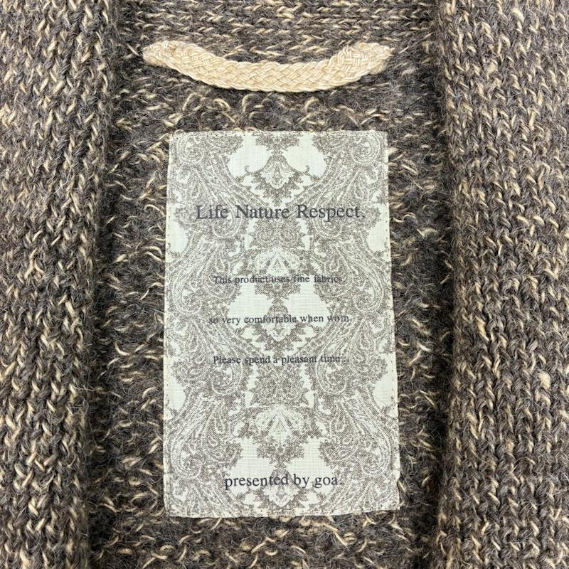 ゴア goa カーディガン 長袖 Life Nature Respect ショールカラー トグル ボタン カーディガン 31352006 アーカイブ FREE レディース USED 古着 中古 50168817