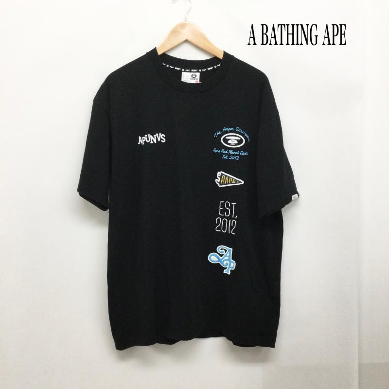 エーエイプバイアベイシングエイプ AAPE BY A BATHING APE Tシャツ 半袖 AAPE BY A BATHING APE tシャツ AAPE FANCY MAIN TEE L ロゴ、文字 黒 / ブラック / black メンズ USED 古着 中古 50168825