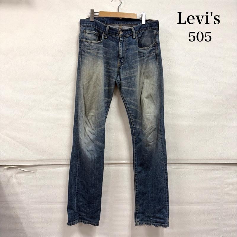 リーバイス Levi s パンツ デニム、ジーンズ 505 ダメージ ヴィンテージ加工 デニム ジーンズ ストレート ジッパーフライ 32インチ ダメージ加工 インディゴ / インディゴ / Indigo メンズ USED 古着 中古 50168829