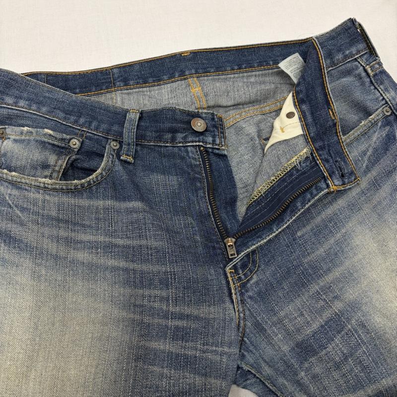 リーバイス Levi s パンツ デニム、ジーンズ 505 ダメージ ヴィンテージ加工 デニム ジーンズ ストレート ジッパーフライ 32インチ ダメージ加工 インディゴ / インディゴ / Indigo メンズ USED 古着 中古 50168829