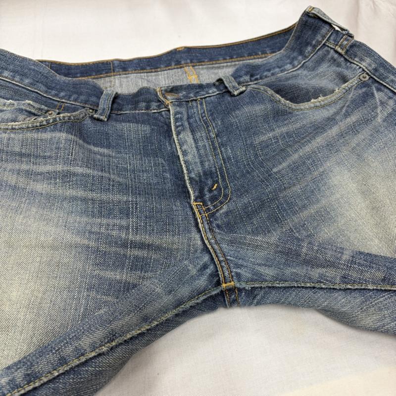 リーバイス Levi s パンツ デニム、ジーンズ 505 ダメージ ヴィンテージ加工 デニム ジーンズ ストレート ジッパーフライ 32インチ ダメージ加工 インディゴ / インディゴ / Indigo メンズ USED 古着 中古 50168829