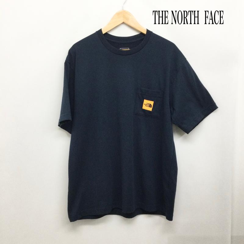 ザノースフェイス THE NORTH FACE Tシャツ 半袖 THE NORTH FACE NT82541 ショートスリーブスクエアロゴポケットティー Tシャツ XL ロゴ、文字 紺 / ネイビー / navy メンズ USED 古着 中古 50168830