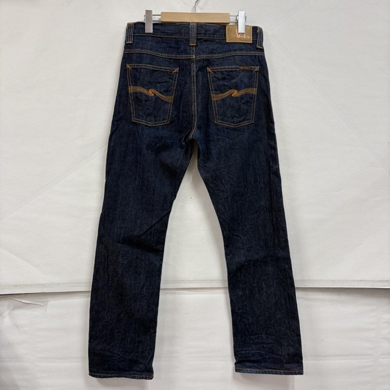ヌーディージーンズ Nudie Jeans パンツ デニム、ジーンズ デニム ジーンズ レザーパッチ ボタンフライ 濃紺 イタリア製 32インチ ワンポイント X ロゴ、文字 インディゴ / インディゴ / Indigo メンズ USED 古着 中古 50168832
