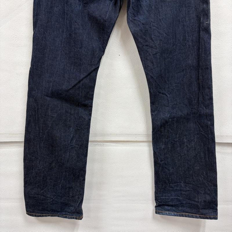ヌーディージーンズ Nudie Jeans パンツ デニム、ジーンズ デニム ジーンズ レザーパッチ ボタンフライ 濃紺 イタリア製 32インチ ワンポイント X ロゴ、文字 インディゴ / インディゴ / Indigo メンズ USED 古着 中古 50168832