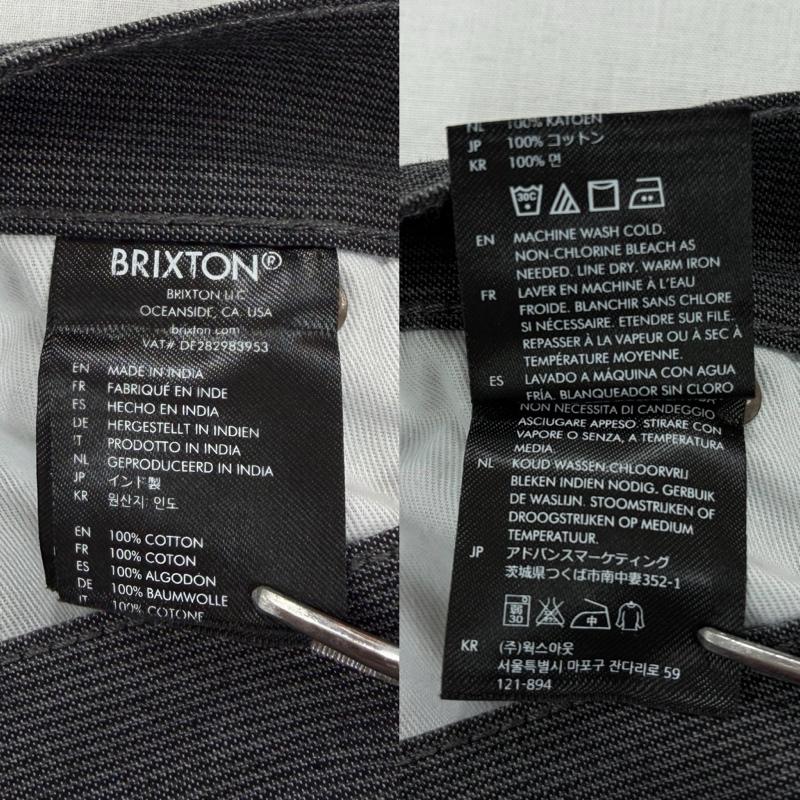 ブリクストン BRIXTON パンツ ワークパンツ、ペインターパンツ ペインター ワークパンツ ボタンフライ ストライプ 34 ストライプ 灰 / グレー / gray メンズ USED 古着 中古 50168835