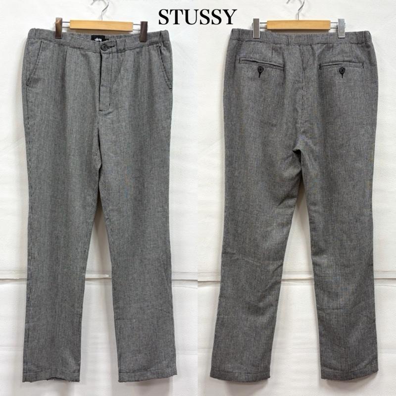 ステューシー STUSSY パンツ ワークパンツ、ペインターパンツ OLD 千鳥格子 チェック ウール パンツ XL 千鳥格子 黒 / ブラック / black X 白 / ホワイト / white メンズ USED 古着 中古 50168836