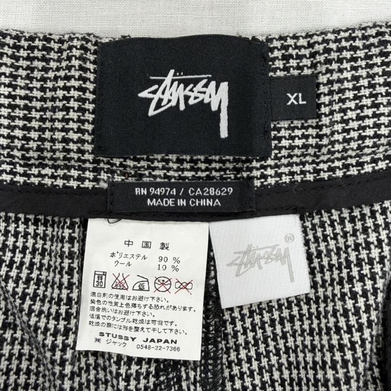 ステューシー STUSSY パンツ ワークパンツ、ペインターパンツ OLD 千鳥格子 チェック ウール パンツ XL 千鳥格子 黒 / ブラック / black X 白 / ホワイト / white メンズ USED 古着 中古 50168836