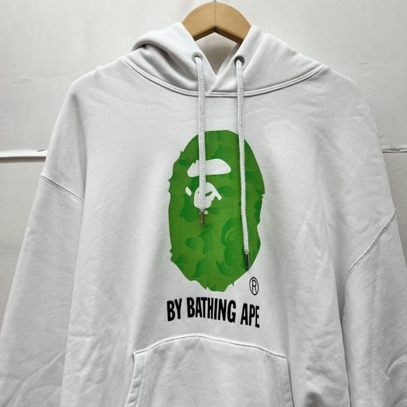 アベイシングエイプ A BATHING APE パーカー 長袖 カモフラ ロゴ プルオーバー スウェット パーカー L 白 / ホワイト / white メンズ USED 古着 中古 50168849