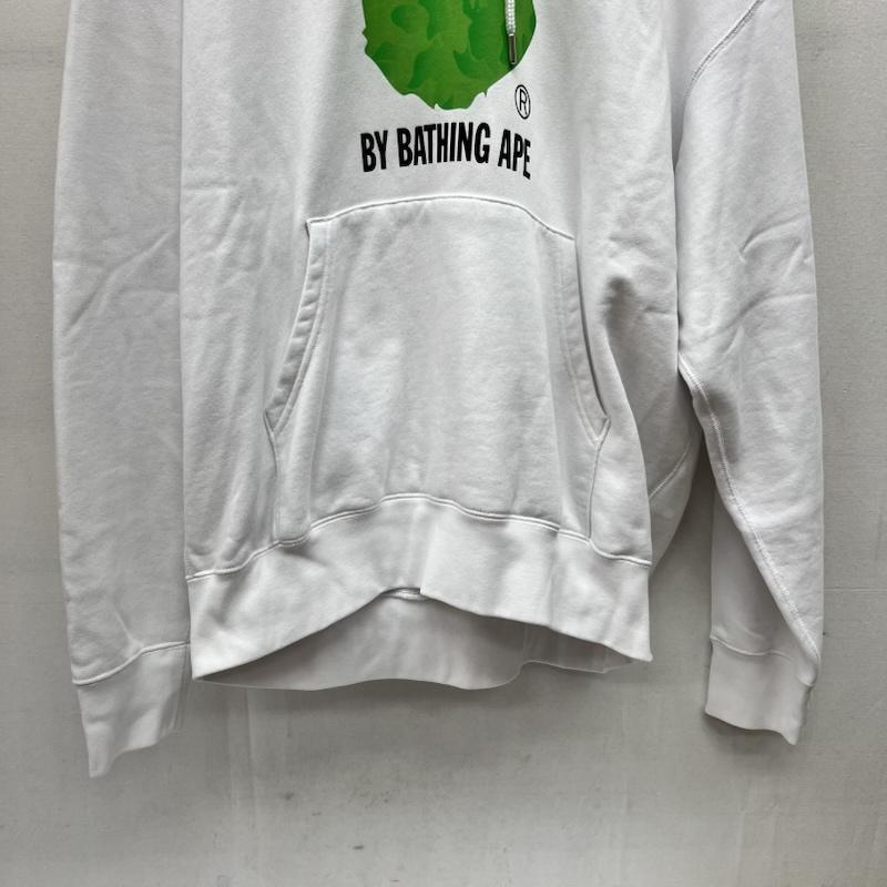 アベイシングエイプ A BATHING APE パーカー 長袖 カモフラ ロゴ プルオーバー スウェット パーカー L 白 / ホワイト / white メンズ USED 古着 中古 50168849