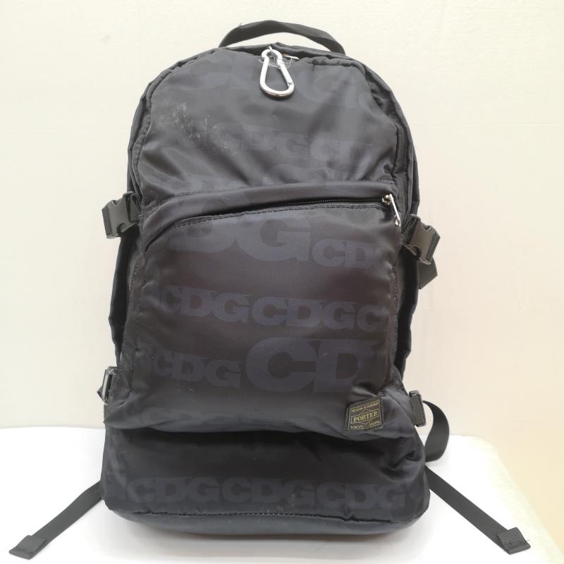 コムデギャルソン COMME des GARCONS リュックサック、デイパック リュックサック、デイバッグ SB-K 203 日本製 PORTER タンカー 総柄 ナイロン リュック バックパック 黒 / ブラック / black メンズ USED 古着 中古 50168862