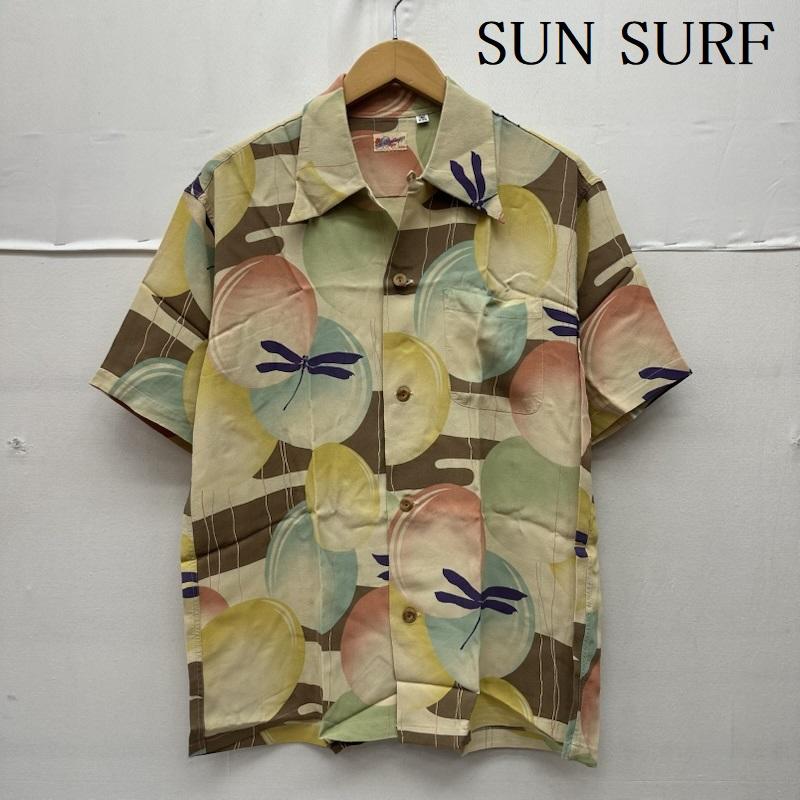 サンサーフ SUN SURF シャツ、ブラウス 半袖 TOMBO 和柄 レーヨン アロハ シャツ SS31603 M ベージュ / ベージュ / beige X マルチカラー / マルチカラー / multicolor メンズ USED 古着 中古 50168864