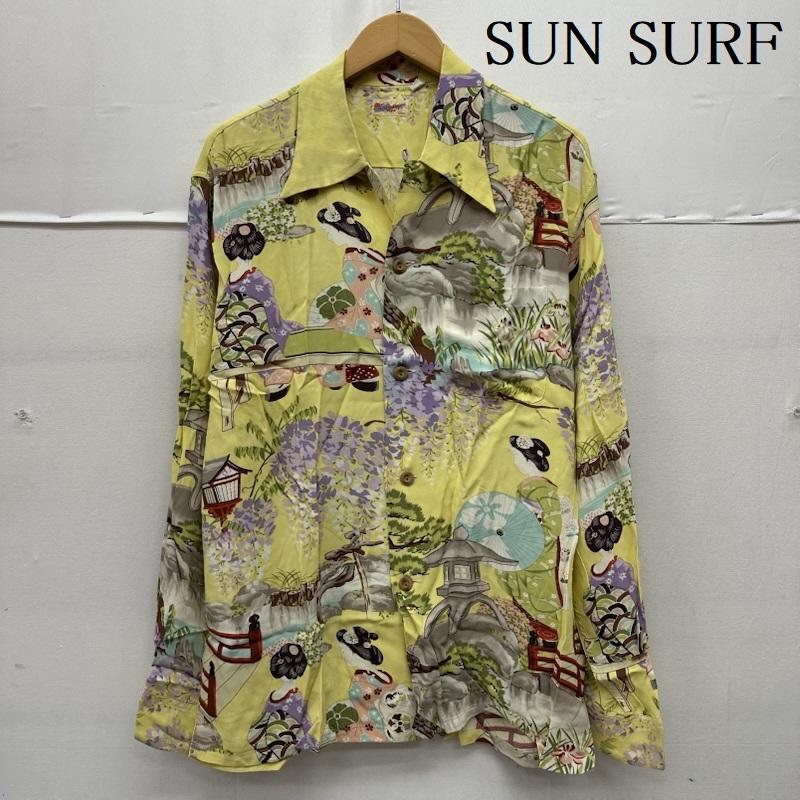 サンサーフ SUN SURF シャツ、ブラウス 長袖 和柄 レーヨン アロハ シャツ M22404 M 黄 / イエロー / yellow メンズ USED 古着 中古 50168865