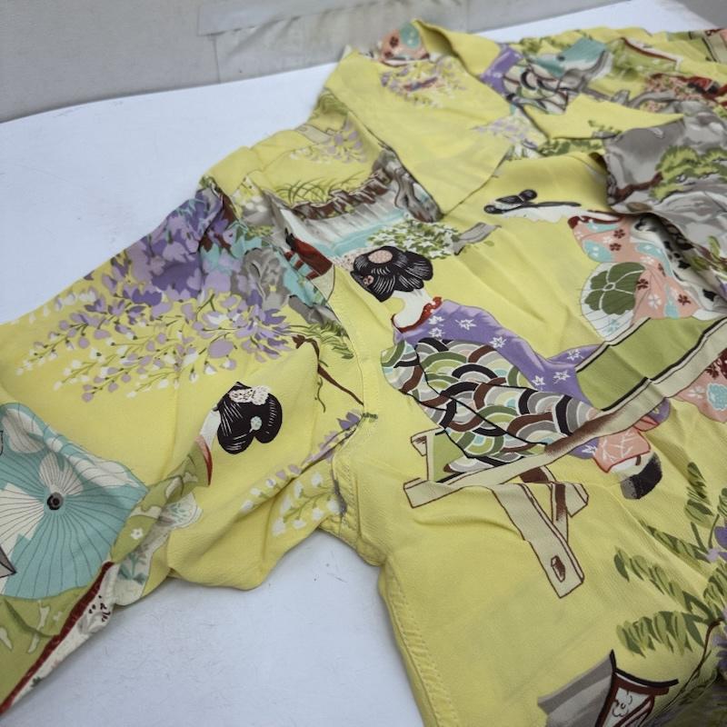 サンサーフ SUN SURF シャツ、ブラウス 長袖 和柄 レーヨン アロハ シャツ M22404 M 黄 / イエロー / yellow メンズ USED 古着 中古 50168865