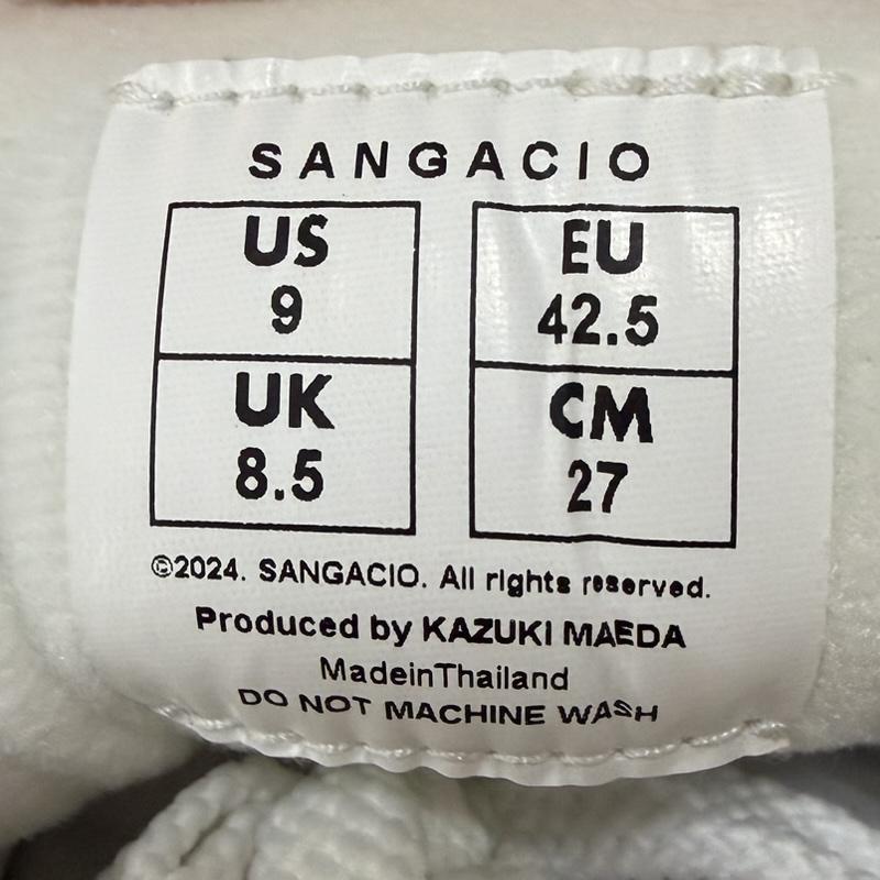 サンガチオ via SANGACIO スニーカー スニーカー にゅ～ず SPREE White Brown 27cm 箱付 27.0cm ロゴ、文字 白 / ホワイト / white X 茶 / ブラウン / brown メンズ USED 古着 中古 50168870