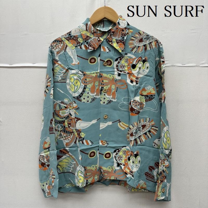 サンサーフ SUN SURF シャツ、ブラウス 長袖 RAYON L/S THE BOYS FESTIVAL 和柄 レーヨン アロハ シャツ SS20880 S 青 / ブルー / blue X マルチカラー / マルチカラー / multicolor メンズ USED 古着 中古 50168871