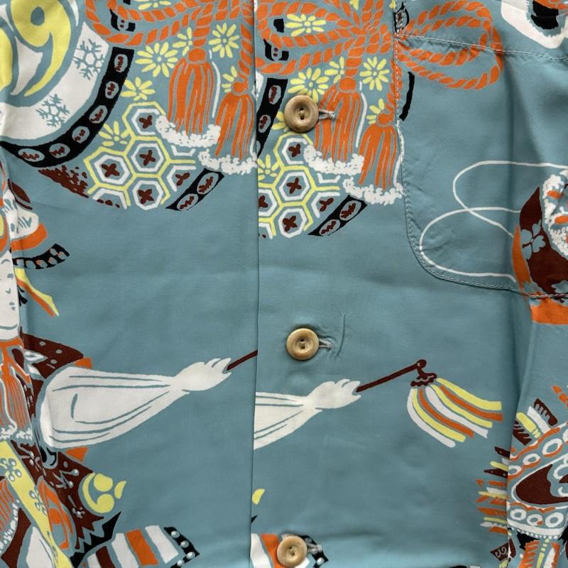 サンサーフ SUN SURF シャツ、ブラウス 長袖 RAYON L/S THE BOYS FESTIVAL 和柄 レーヨン アロハ シャツ SS20880 S 青 / ブルー / blue X マルチカラー / マルチカラー / multicolor メンズ USED 古着 中古 50168871