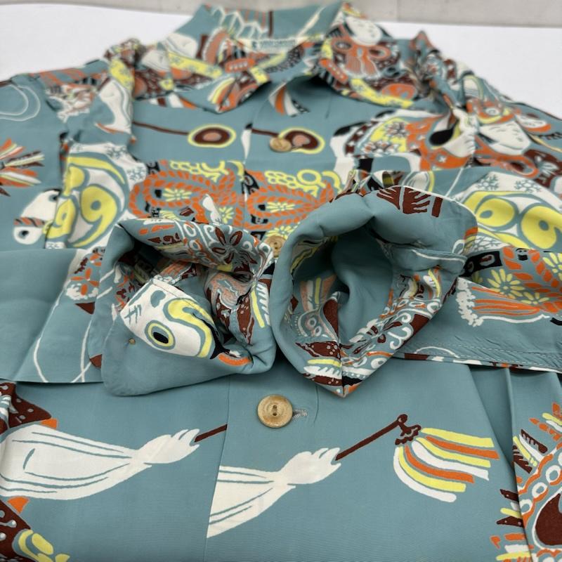 サンサーフ SUN SURF シャツ、ブラウス 長袖 RAYON L/S THE BOYS FESTIVAL 和柄 レーヨン アロハ シャツ SS20880 S 青 / ブルー / blue X マルチカラー / マルチカラー / multicolor メンズ USED 古着 中古 50168871