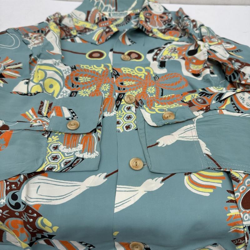 サンサーフ SUN SURF シャツ、ブラウス 長袖 RAYON L/S THE BOYS FESTIVAL 和柄 レーヨン アロハ シャツ SS20880 S 青 / ブルー / blue X マルチカラー / マルチカラー / multicolor メンズ USED 古着 中古 50168871