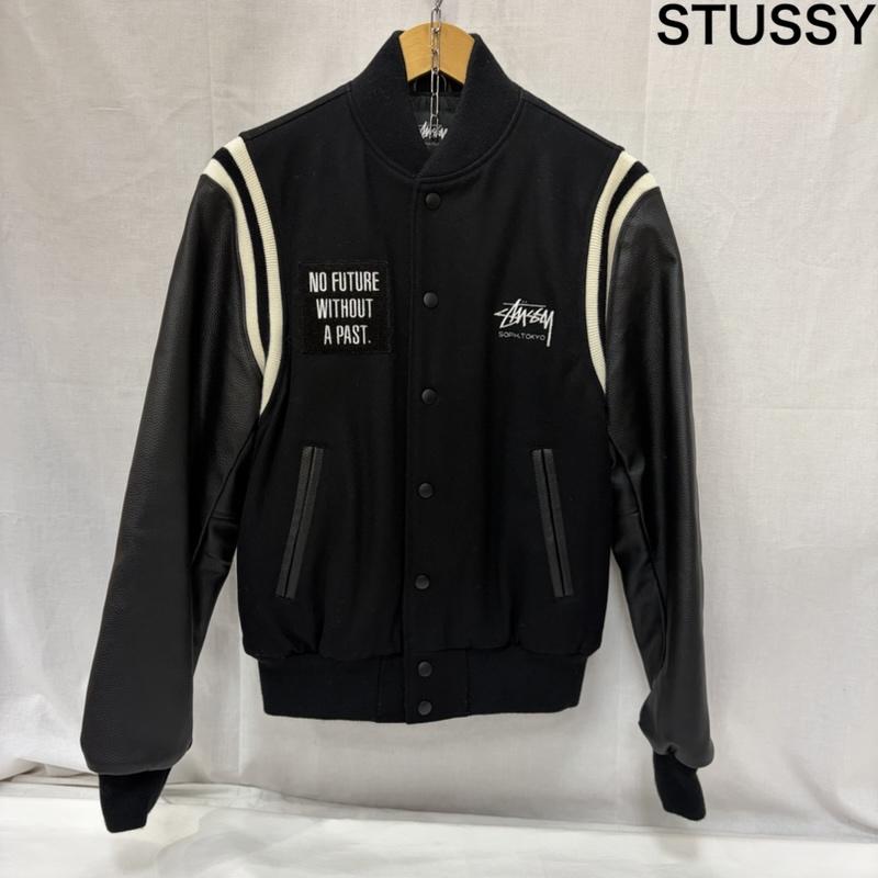 ステューシー STUSSY ジャケット、上着 ジャンパー、ブルゾン 15AW 16周年記念 SOPHNET 袖レザー スタジャン Varsity Jacket SOPH-156195 M ロゴ、文字 黒 / ブラック / black メンズ USED 古着 中古 50168873