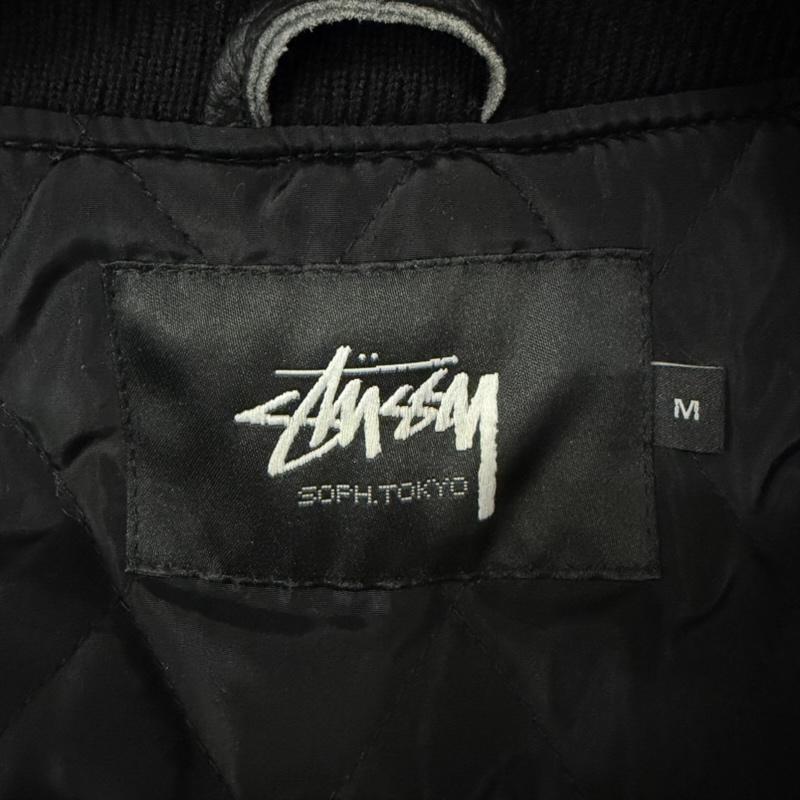 ステューシー STUSSY ジャケット、上着 ジャンパー、ブルゾン 15AW 16周年記念 SOPHNET 袖レザー スタジャン Varsity Jacket SOPH-156195 M ロゴ、文字 黒 / ブラック / black メンズ USED 古着 中古 50168873