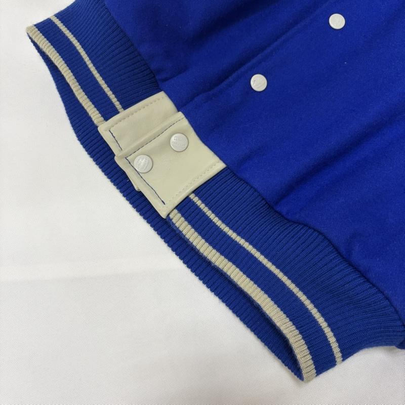 アヴィレックス AVIREX ジャケット、上着 ジャンパー、ブルゾン 90s 袖レザー スタジャン Varsity Jacket ロゴ、文字 青 / ブルー / blue X ベージュ / ベージュ / beige メンズ USED 古着 中古 50168875