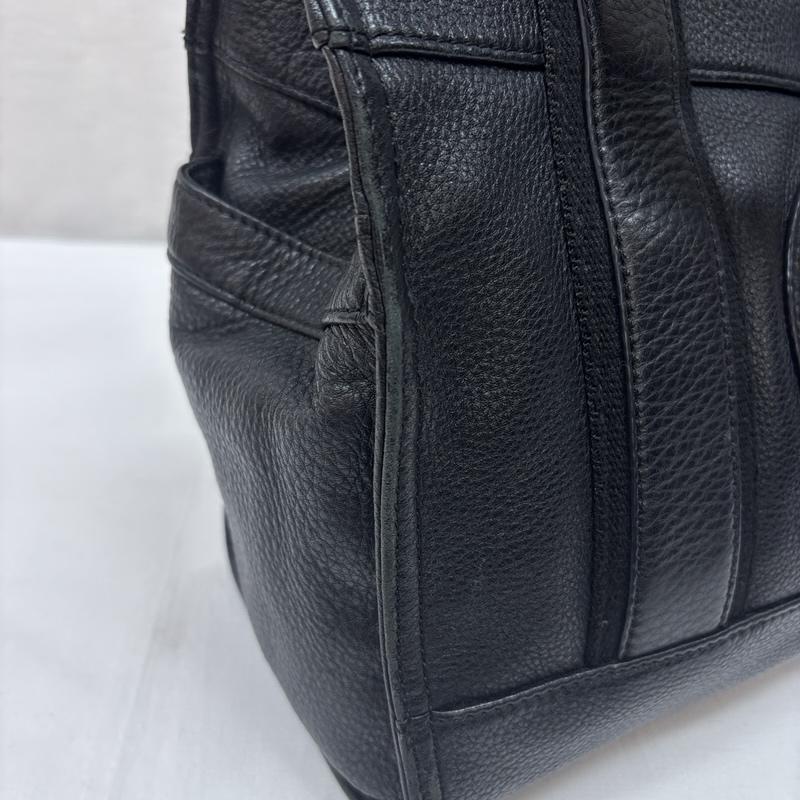 トリーバーチ TORY BURCH ハンドバッグ ハンドバッグ シボ革 レザー ハンドバッグ フロントロゴ - 黒 / ブラック / black レディース USED 古着 中古 50168876