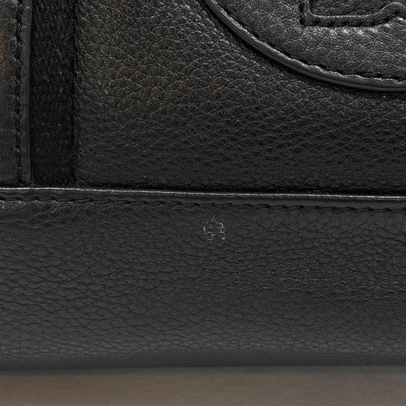 トリーバーチ TORY BURCH ハンドバッグ ハンドバッグ シボ革 レザー ハンドバッグ フロントロゴ - 黒 / ブラック / black レディース USED 古着 中古 50168876