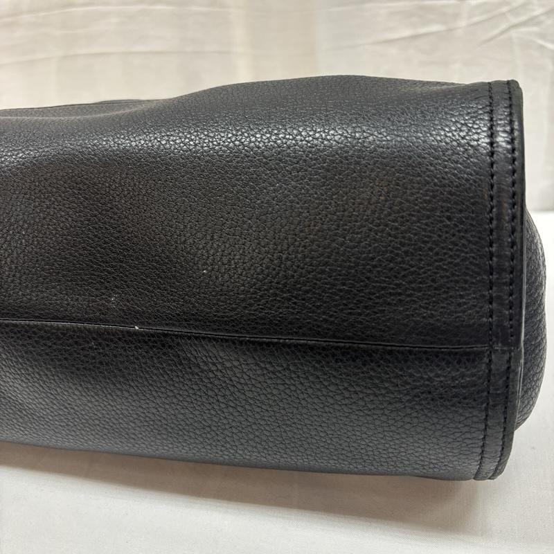トリーバーチ TORY BURCH ハンドバッグ ハンドバッグ シボ革 レザー ハンドバッグ フロントロゴ - 黒 / ブラック / black レディース USED 古着 中古 50168876