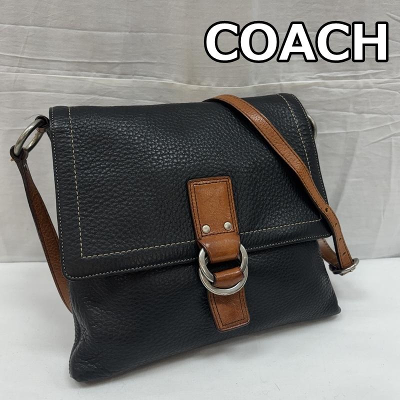 コーチ COACH ショルダーバッグ ショルダーバッグ 10136 レザー ショルダー バッグ シボ革 - 黒 / ブラック / black レディース USED 古着 中古 50168879