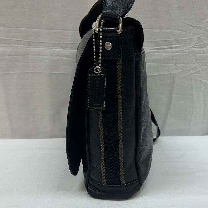 コーチ COACH ショルダーバッグ ショルダーバッグ F70555 ヘリテージ ウェブ レザー マップ バッグ ショルダー クロスボディ - 黒 / ブラック / black メンズ USED 古着 中古 50168880
