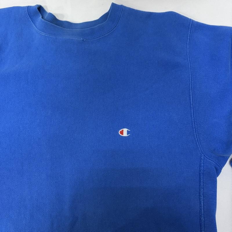 チャンピオン Champion トレーナー 長袖 90s Reverse Weave リバースウィーブ 目あり スウェット L ロゴ、文字 青 / ブルー / blue メンズ USED 古着 中古 50168882
