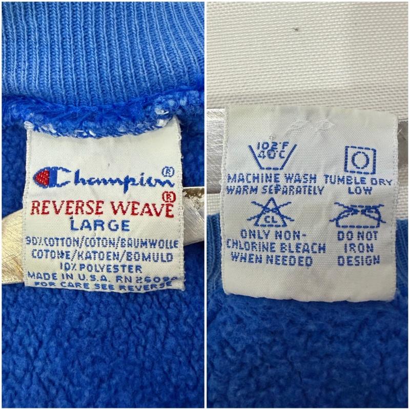 チャンピオン Champion トレーナー 長袖 90s Reverse Weave リバースウィーブ 目あり スウェット L ロゴ、文字 青 / ブルー / blue メンズ USED 古着 中古 50168882