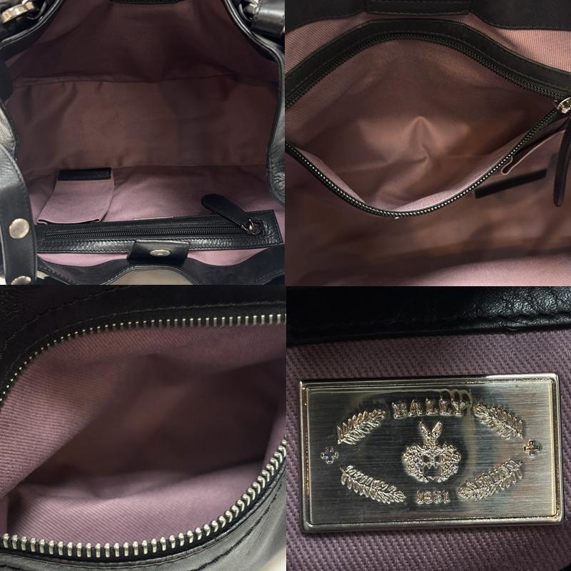 バリー BALLY ハンドバッグ ハンドバッグ シボ革 レザー ハンド バッグ フリンジチャーム - 黒 / ブラック / black レディース USED 古着 中古 50168883