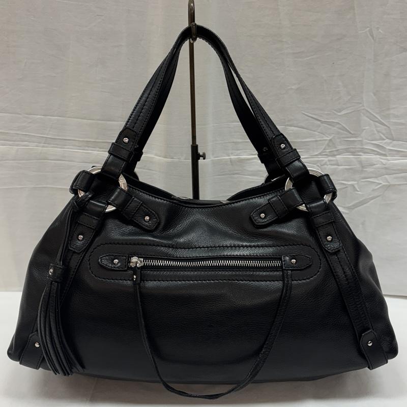 バリー BALLY ハンドバッグ ハンドバッグ シボ革 レザー ハンド バッグ フリンジチャーム - 黒 / ブラック / black レディース USED 古着 中古 50168883