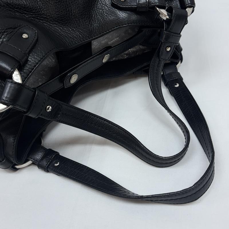 バリー BALLY ハンドバッグ ハンドバッグ シボ革 レザー ハンド バッグ フリンジチャーム - 黒 / ブラック / black レディース USED 古着 中古 50168883