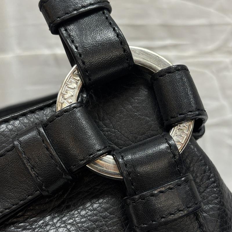 バリー BALLY ハンドバッグ ハンドバッグ シボ革 レザー ハンド バッグ フリンジチャーム - 黒 / ブラック / black レディース USED 古着 中古 50168883
