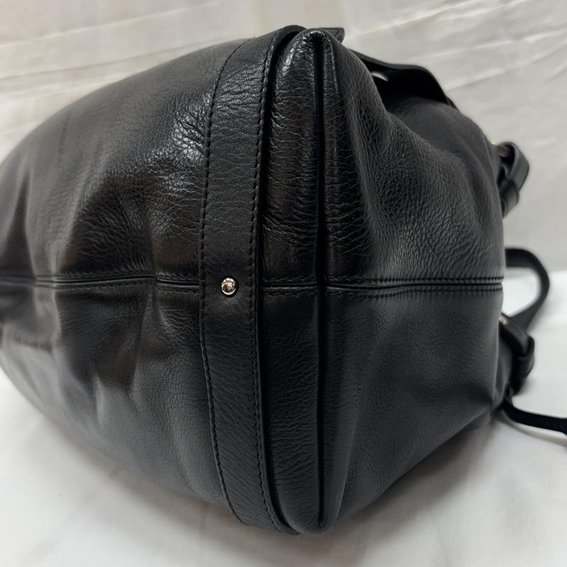 バリー BALLY ハンドバッグ ハンドバッグ シボ革 レザー ハンド バッグ フリンジチャーム - 黒 / ブラック / black レディース USED 古着 中古 50168883