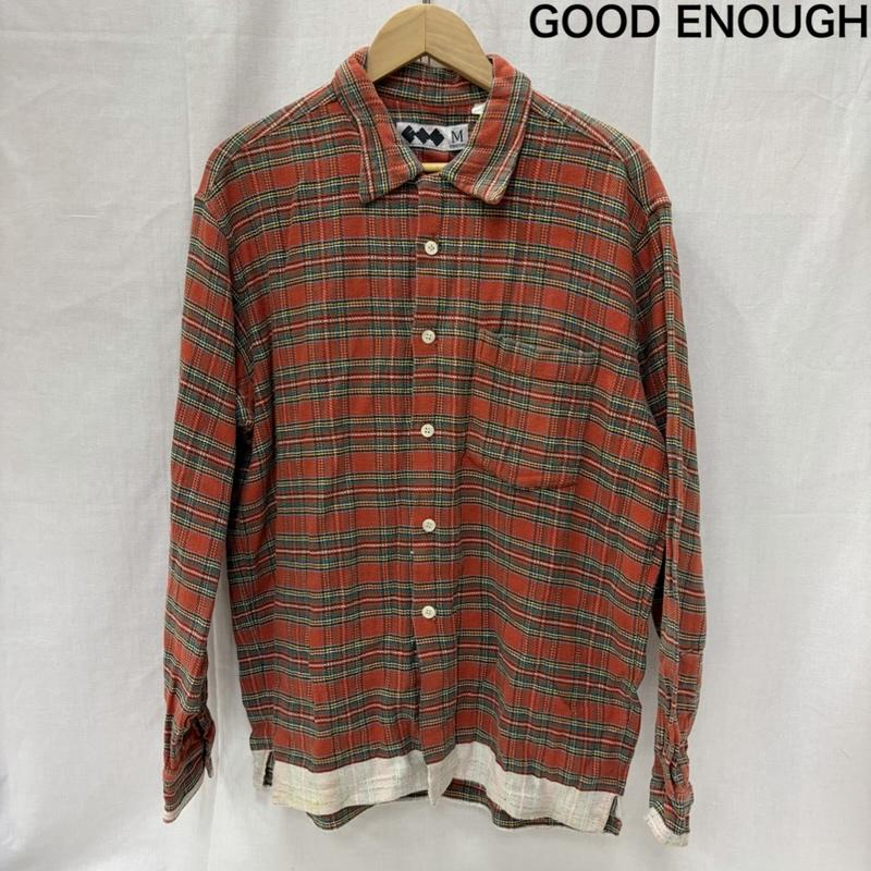 グッドイナフ GOODENOUGH シャツ、ブラウス 長袖 90s FINESSE ネルシャツ 初期 M チェック 赤 / レッド / red メンズ USED 古着 中古 50168884
