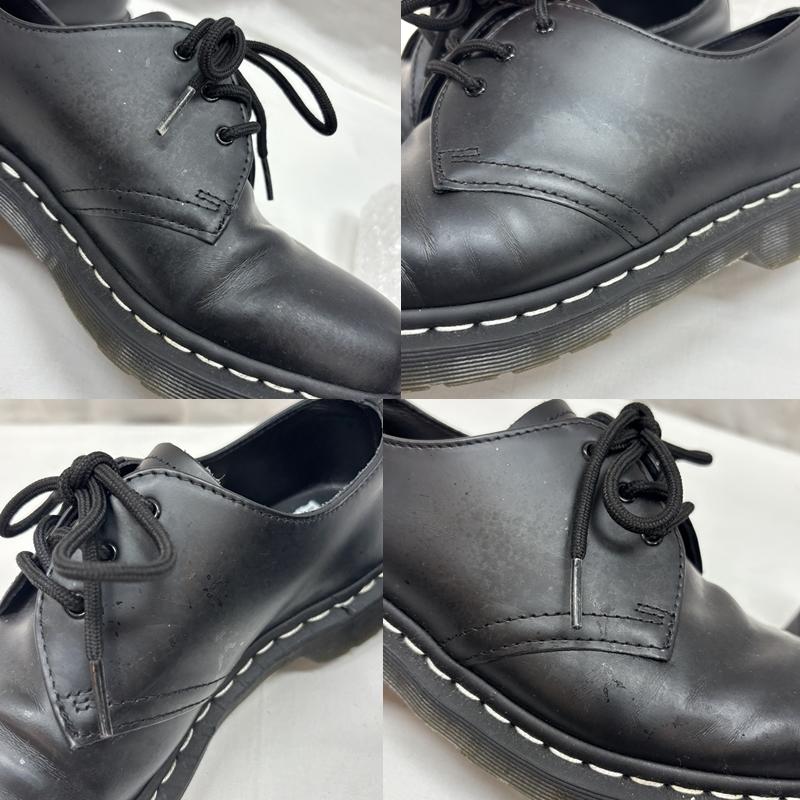 ドクターマーチン Dr.Martens 革靴 革靴 24757 1461 ホワイトステッチ 3ホール レザー シューズ UK：8 黒 / ブラック / black メンズ USED 古着 中古 50168894