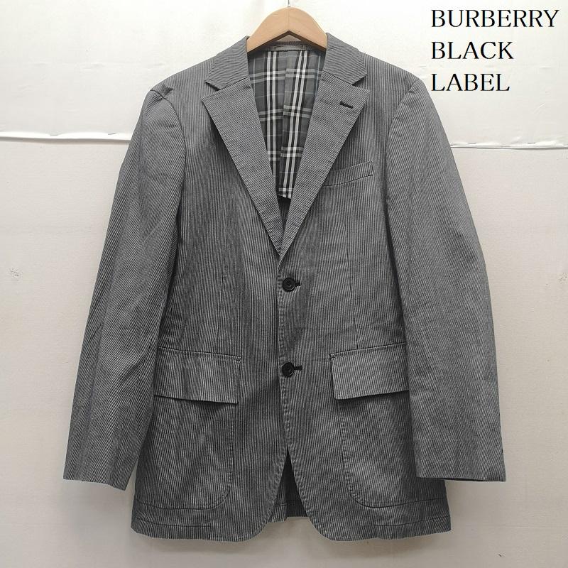 バーバリーブラックレーベル BURBERRY BLACK LABEL ジャケット、上着 ジャケット、ブレザー ノバチェック ストライプ シングルブレスト テーラード ジャケット BME74-406-06 M 灰 / グレー / gray メンズ USED 古着 中古 50168904