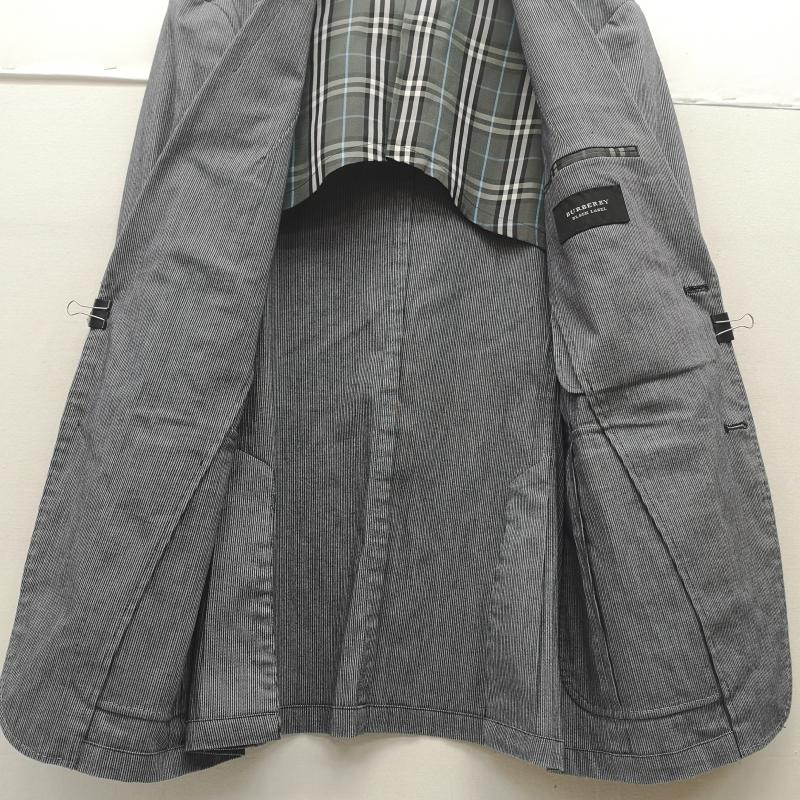 バーバリーブラックレーベル BURBERRY BLACK LABEL ジャケット、上着 ジャケット、ブレザー ノバチェック ストライプ シングルブレスト テーラード ジャケット BME74-406-06 M 灰 / グレー / gray メンズ USED 古着 中古 50168904
