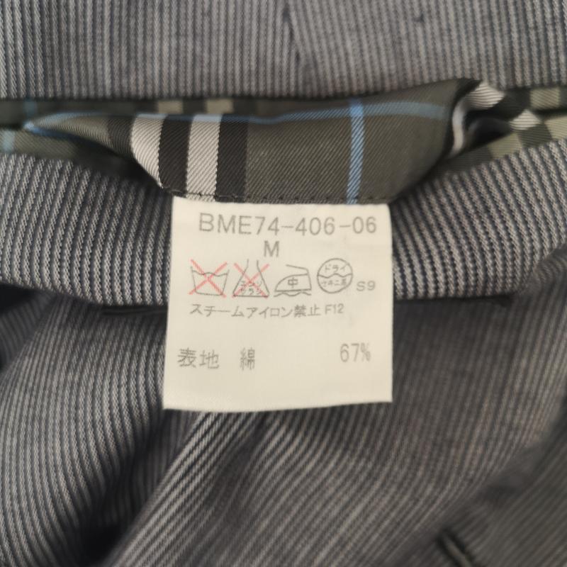 バーバリーブラックレーベル BURBERRY BLACK LABEL ジャケット、上着 ジャケット、ブレザー ノバチェック ストライプ シングルブレスト テーラード ジャケット BME74-406-06 M 灰 / グレー / gray メンズ USED 古着 中古 50168904