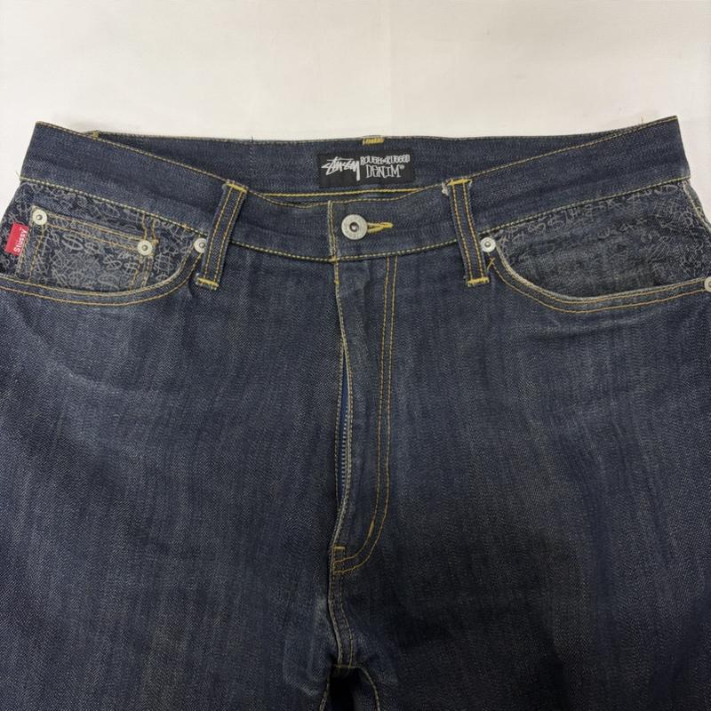 ステューシー STUSSY パンツ デニム、ジーンズ ROUGH & RUGGED デニムパンツ インディゴ 32インチ ロゴ、文字 インディゴ / インディゴ / Indigo メンズ USED 古着 中古 50168905