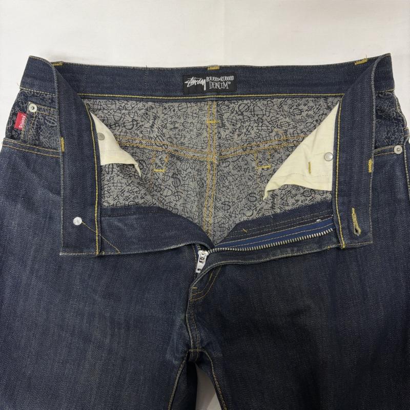 ステューシー STUSSY パンツ デニム、ジーンズ ROUGH & RUGGED デニムパンツ インディゴ 32インチ ロゴ、文字 インディゴ / インディゴ / Indigo メンズ USED 古着 中古 50168905